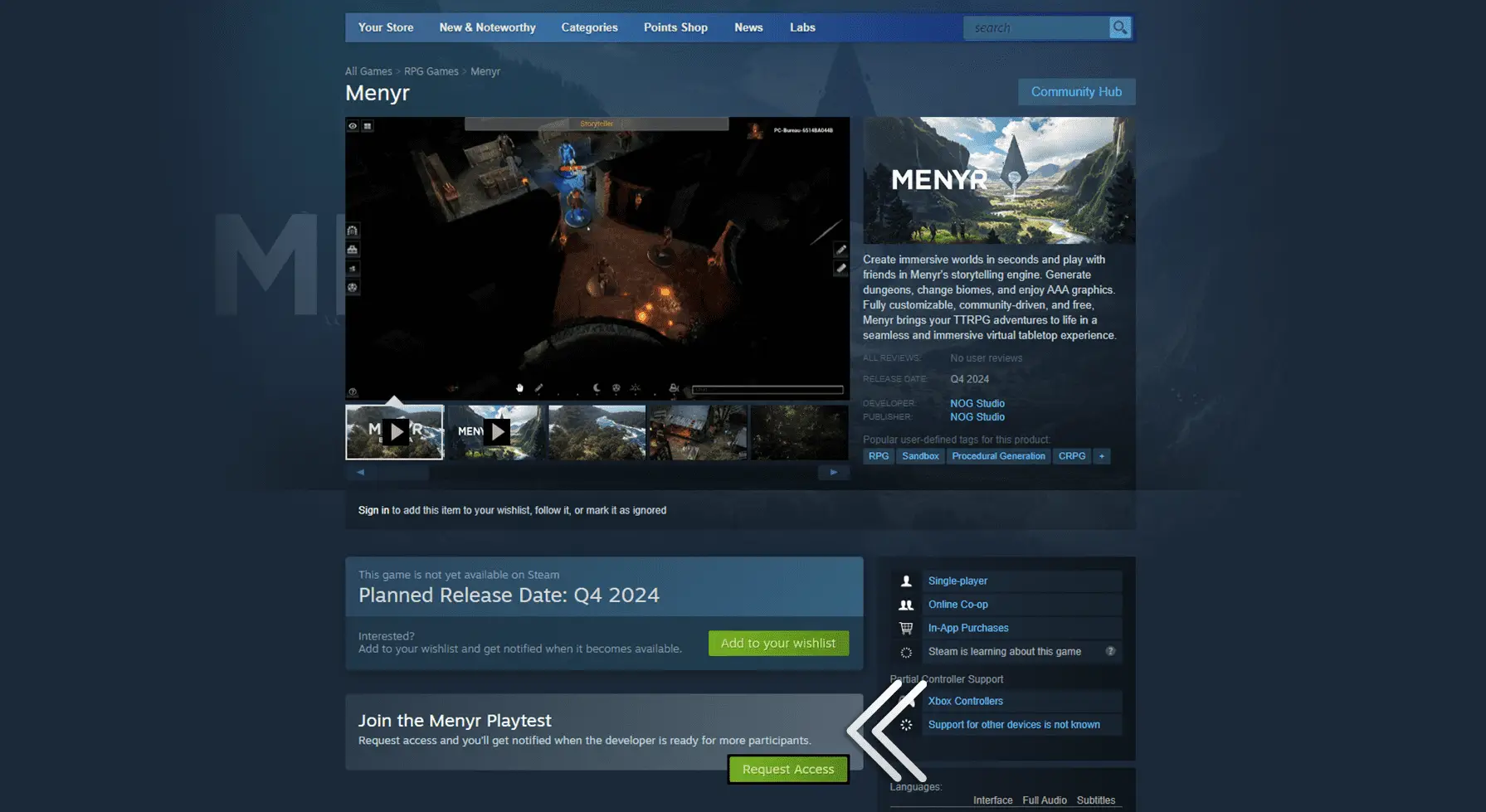 Step 3: Download Menyr on Steam